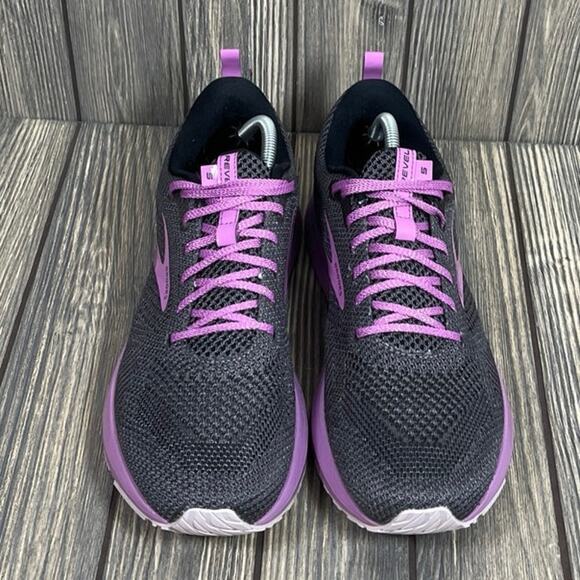 Brooks Revel 5 Women Running Jogging Shoes Sneakers Sz 12 Gray Purple Walking - Picture 2 of 10
